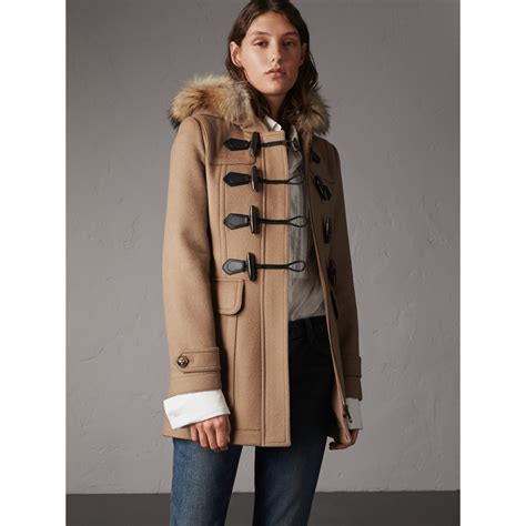 camel coat burberry|burberry duffle coat.